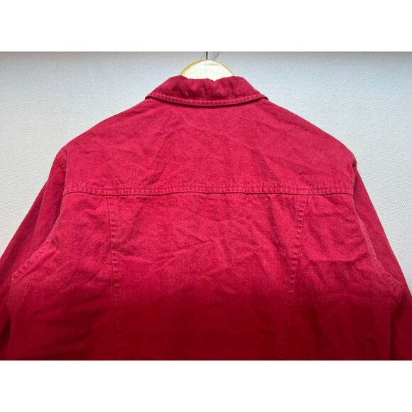 Vintage J. Crew Women's Full Zip Cardigan Jacket Denim Size S Reddish Pink - Picture 10 of 11